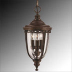 Feiss English Bridle Medium 3 Light Chain Outdoor Lantern in Black