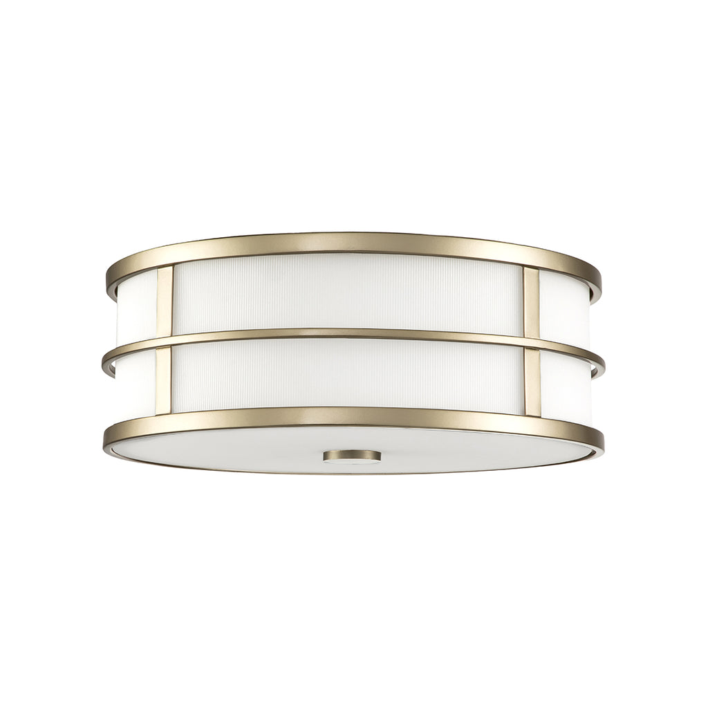 Feiss Fusion 3 Light Flush Ceiling Light in Natural Brass