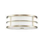 Feiss Fusion 3 Light Flush Ceiling Light in Natural Brass