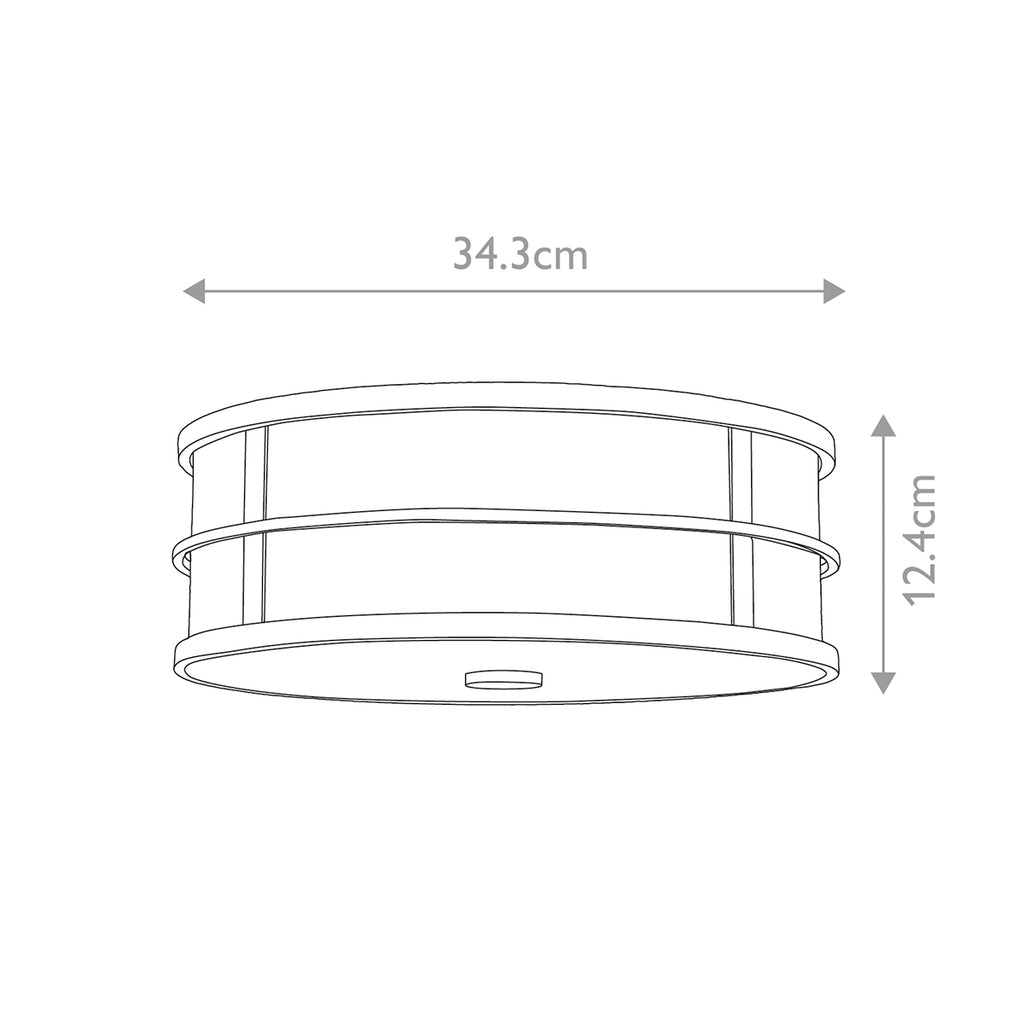 Feiss Fusion 3 Light Flush Ceiling Light in Natural Brass