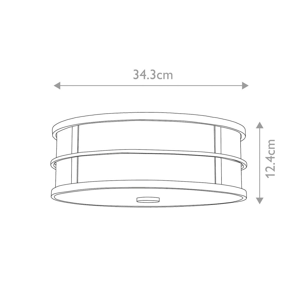 Feiss Fusion 3 Light Flush Ceiling Light in Natural Brass