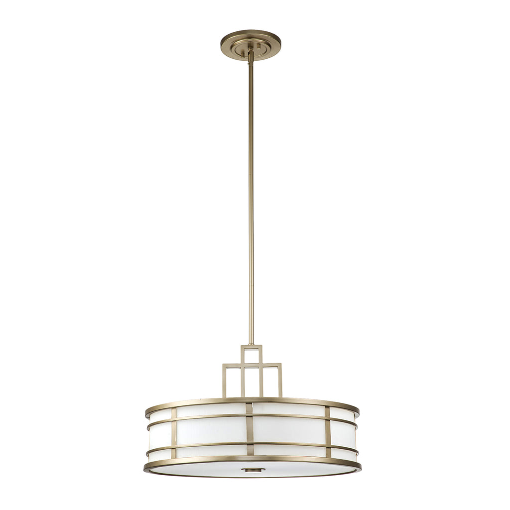 Feiss Fusion 3 Light Pendant Light in Painted Natural Brass