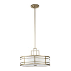 Feiss Fusion 3 Light Pendant Light in Painted Natural Brass