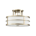 Feiss Fusion 3 Light Semi Flush Ceiling Light in Painted Natural Brass