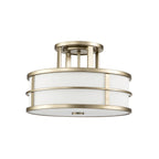 Feiss Fusion 3 Light Semi Flush Ceiling Light in Painted Natural Brass