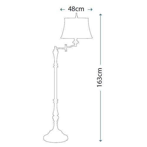 Feiss Gibson Swing Floor Lamp in Cambridge Crackle Finish