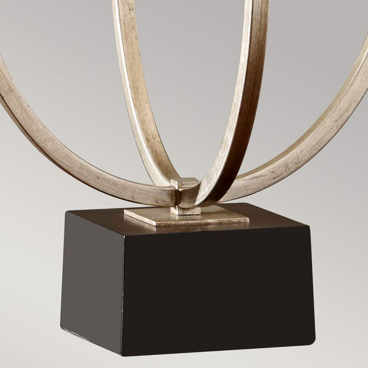 Feiss Grandeur Table Lamp in Silver Leaf and Black