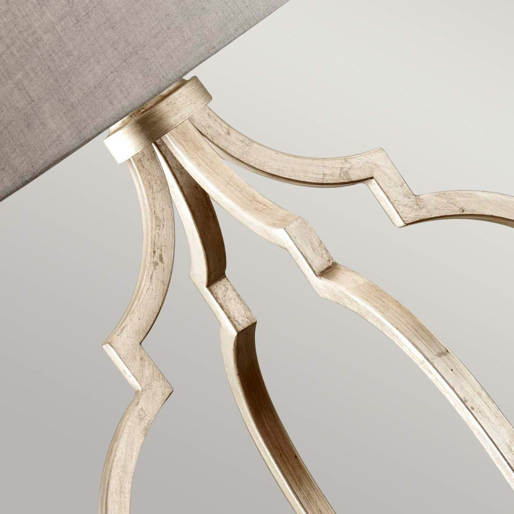 Feiss Grandeur Table Lamp in Silver Leaf and Black