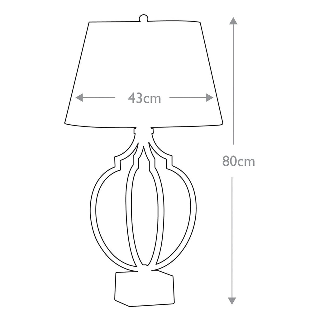 Feiss Grandeur Table Lamp in Silver Leaf and Black - dimensions