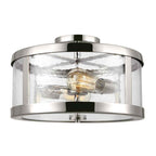 Feiss Harrow 2 Light Semi Flush Ceiling Light in Polished Nickel