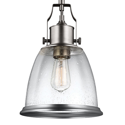 Feiss Hobson Medium 1 Light Pendant Light in Satin Nickel