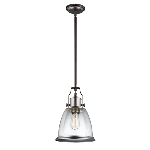 Feiss Hobson Medium 1 Light Pendant Light in Satin Nickel
