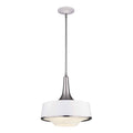 Feiss Holloway 4 Light Pendant Light in Brushed Steel with White Shade