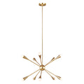 Feiss Jax 10 Light Chandelier in Burnished Brass