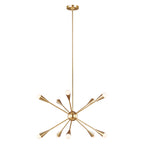 Feiss Jax 10 Light Chandelier in Burnished Brass