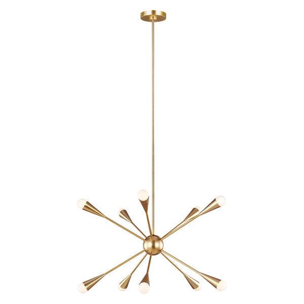 Feiss Jax 10 Light Chandelier in Burnished Brass