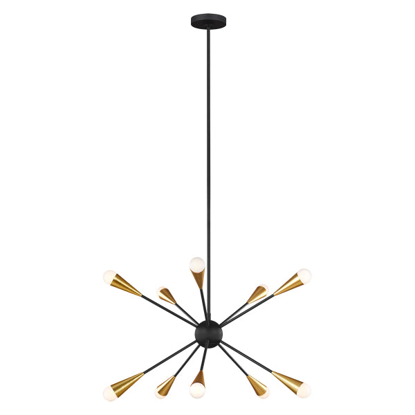 Feiss Jax 10 Light Chandelier in Midnight Black