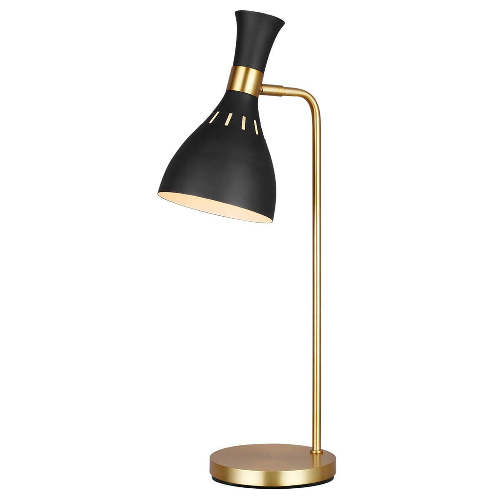 Feiss Joan Table Lamp in Midnight Black and Burnished Brass