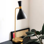Feiss Joan Table Lamp in Midnight Black and Burnished Brass