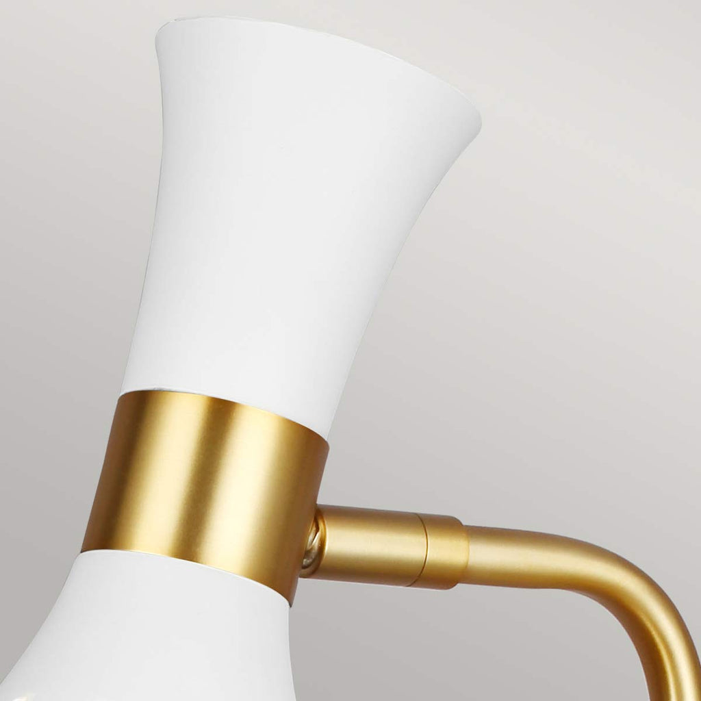 Feiss Joan Table Lamp in Matte White and Burnished Brass