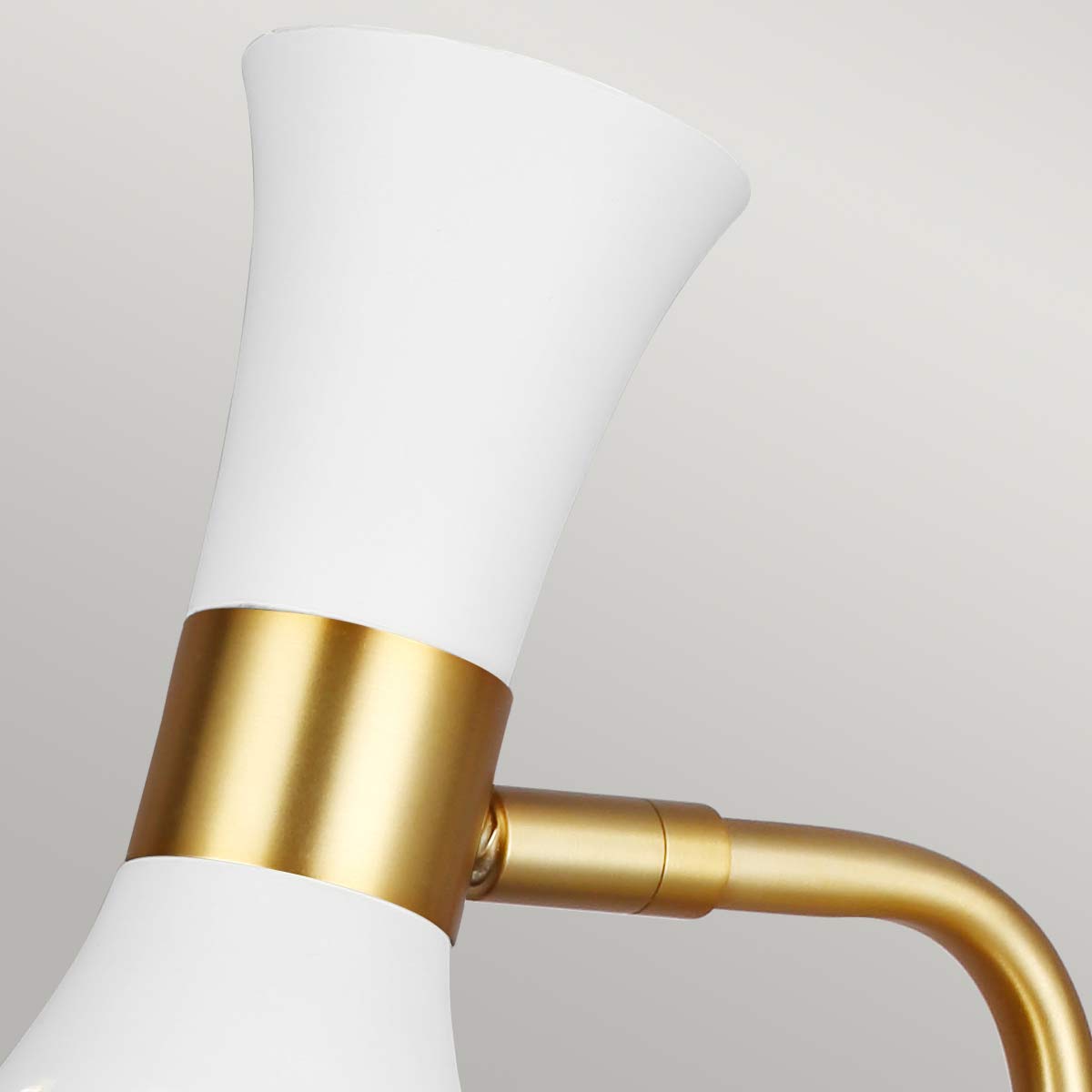 Feiss Joan Table Lamp in Matte White and Burnished Brass
