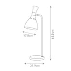 Feiss Joan Table Lamp in Matte White and Burnished Brass - dimensions