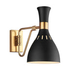 Feiss Joan 1 Light Wall Light in Midnight Black and Burnished Brass