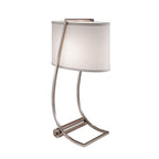 Feiss Lex Desk Lamp with USB Port and Shade in Brushed Steel