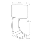 Feiss Lex Desk Lamp with USB Port and Shade in Brushed Steel - dimensions
