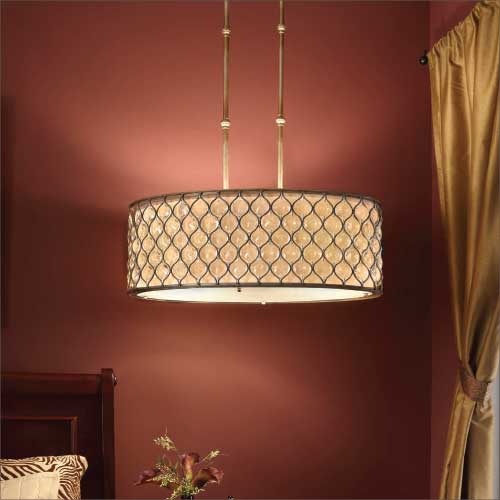 Feiss Lucia Pendant Light with Sunflower Crystals and Silver 
