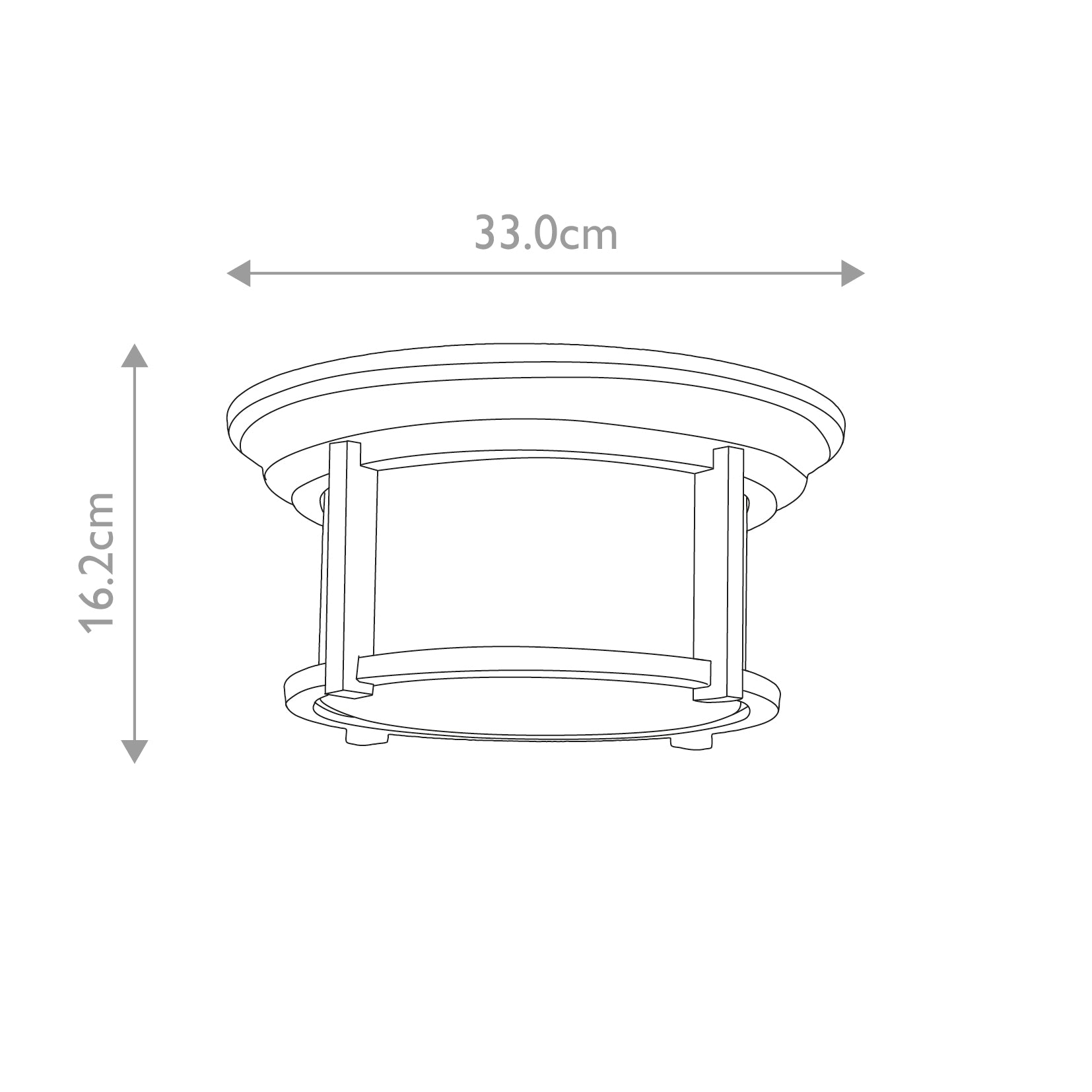 Feiss Merrill 2 Light Outdoor Flush Ceiling Light in Black with Clear Seeded Glass