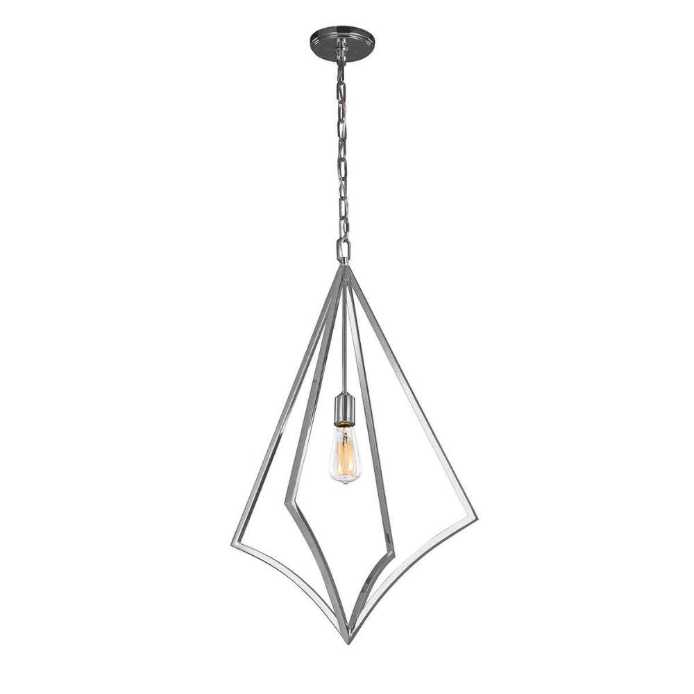 Feiss Nico Large 1 Light Pendant Light in Polished Chrome