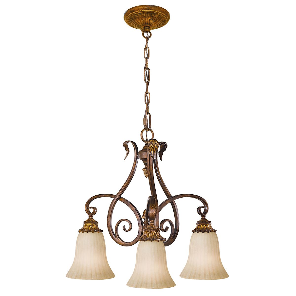 Feiss Sonoma Valley 3 Light Chandelier in Aged Tortoise Shell