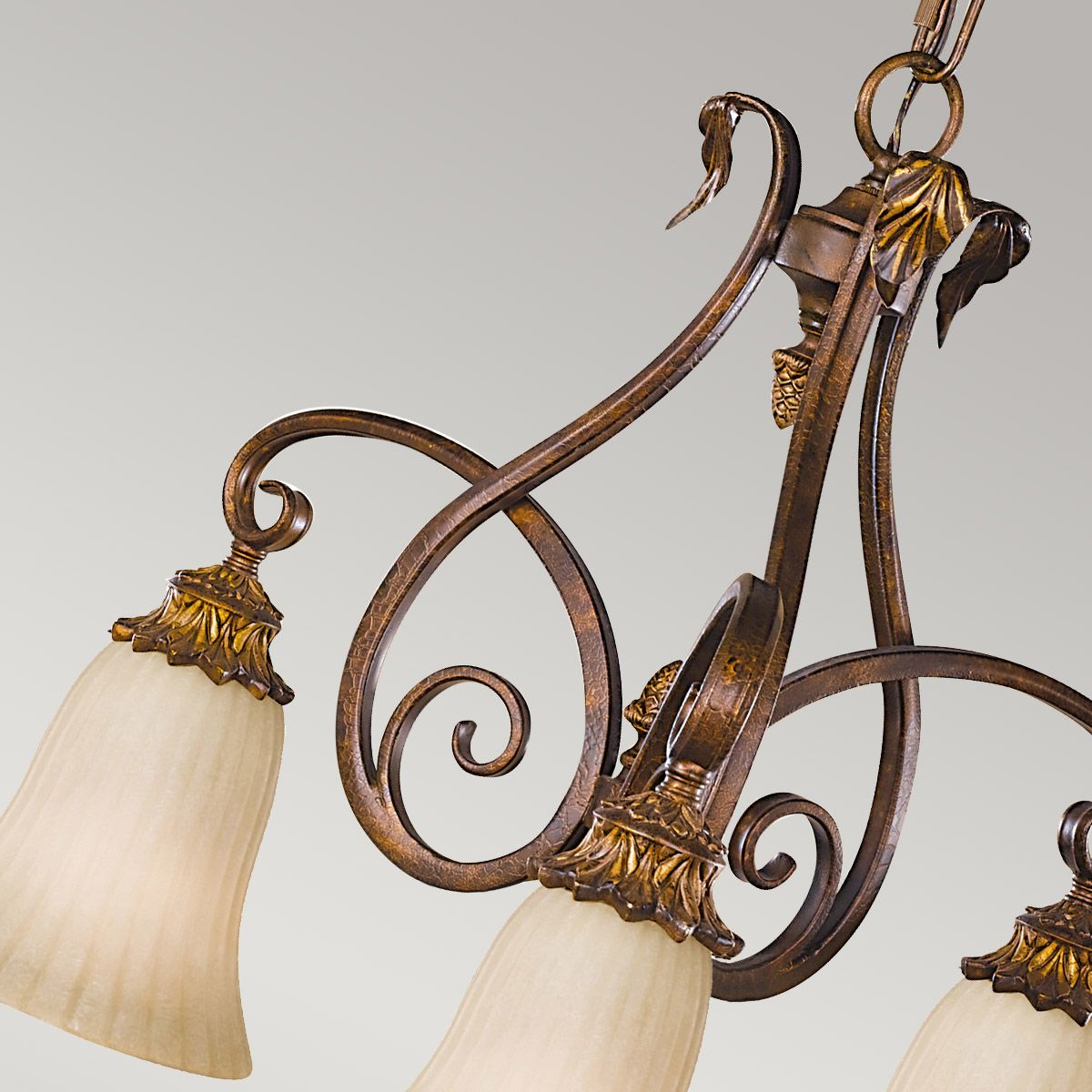 Feiss Sonoma Valley 3 Light Chandelier in Aged Tortoise Shell