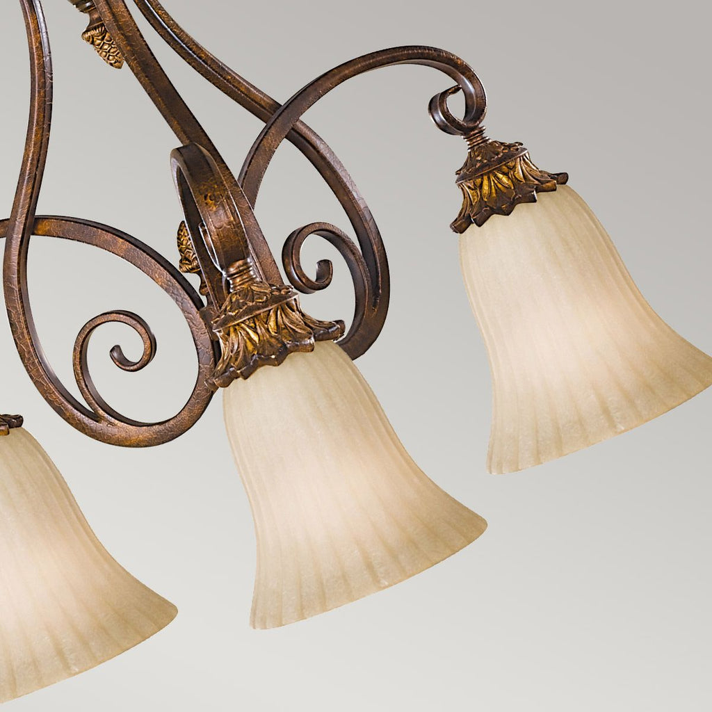 Feiss Sonoma Valley 3 Light Chandelier in Aged Tortoise Shell