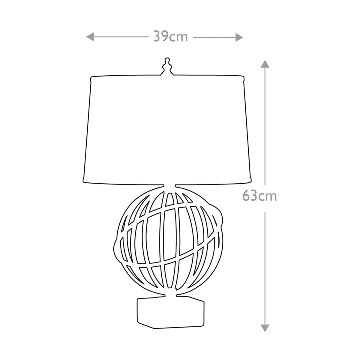 Feiss Spencer Table Lamp in Firenze Gold - dimensions