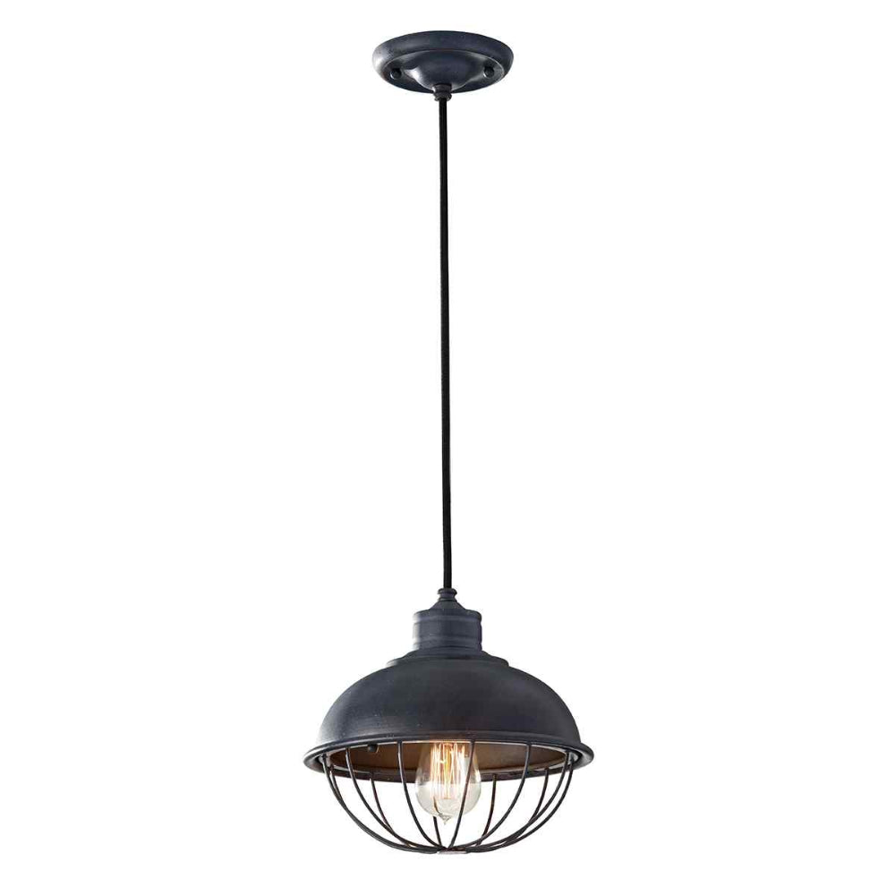 Feiss Urban Renewal 1 Light Pendant Light in Antique Forged Iron