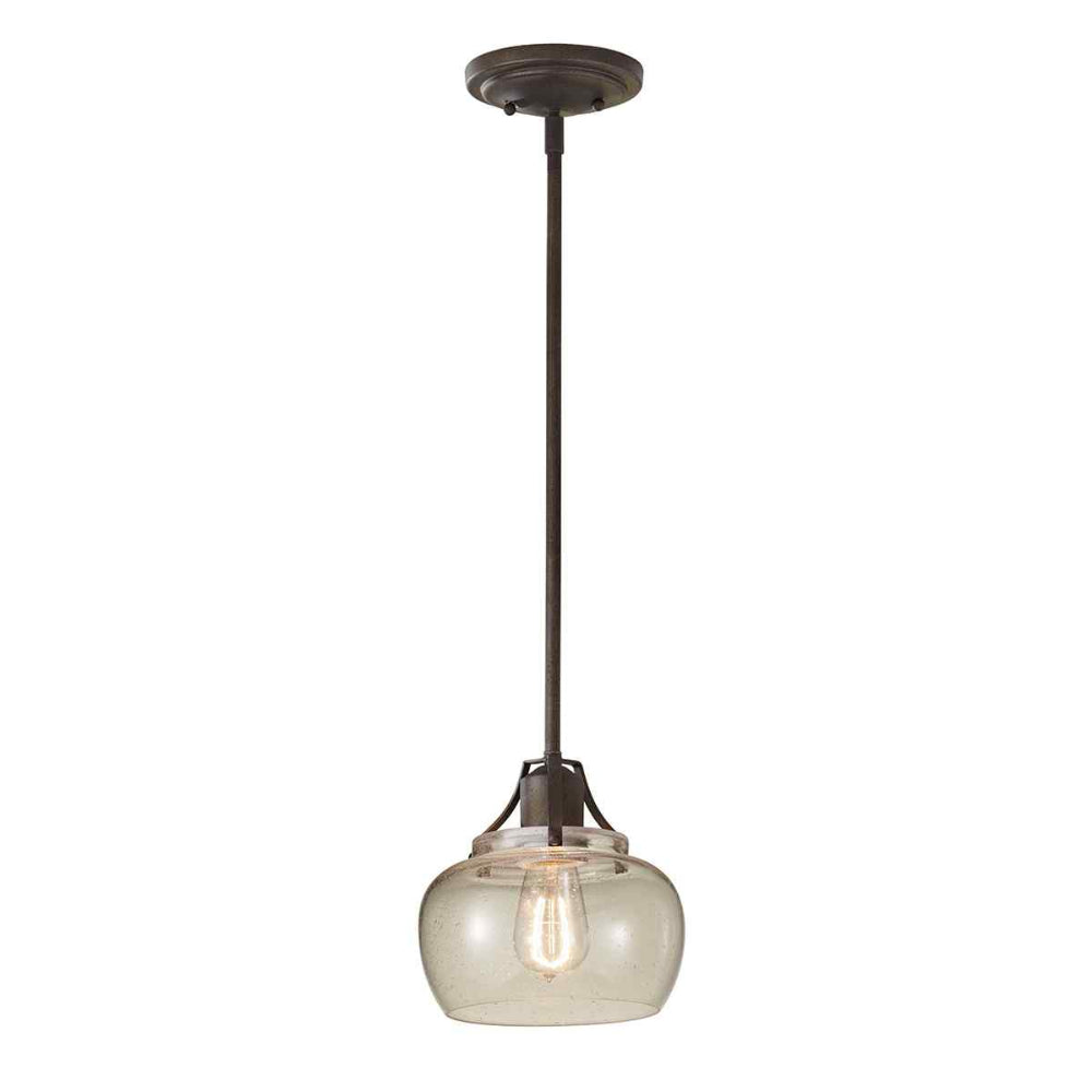Feiss Urban Renewal Mini Pendant Light in Rustic Iron
