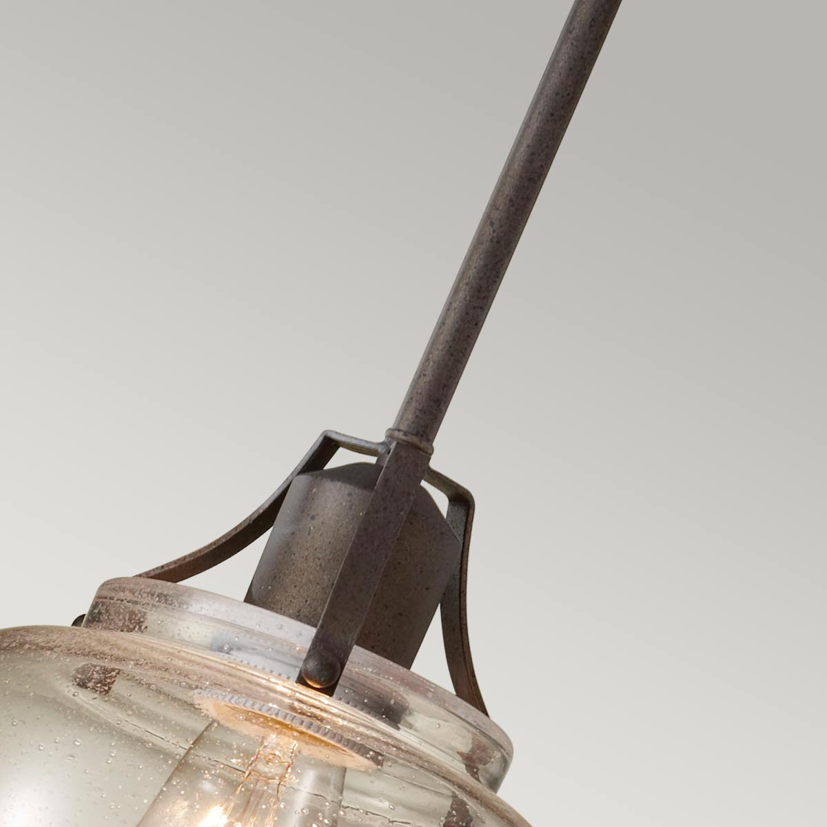 Feiss Urban Renewal Mini Pendant Light in Rustic Iron, detail
