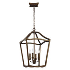 Feiss Yarmouth 4 Light Pendant Light in Painted Aged Brass