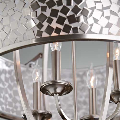 Feiss Zara Large 4 Light Pendant Light in Brushed Nickel