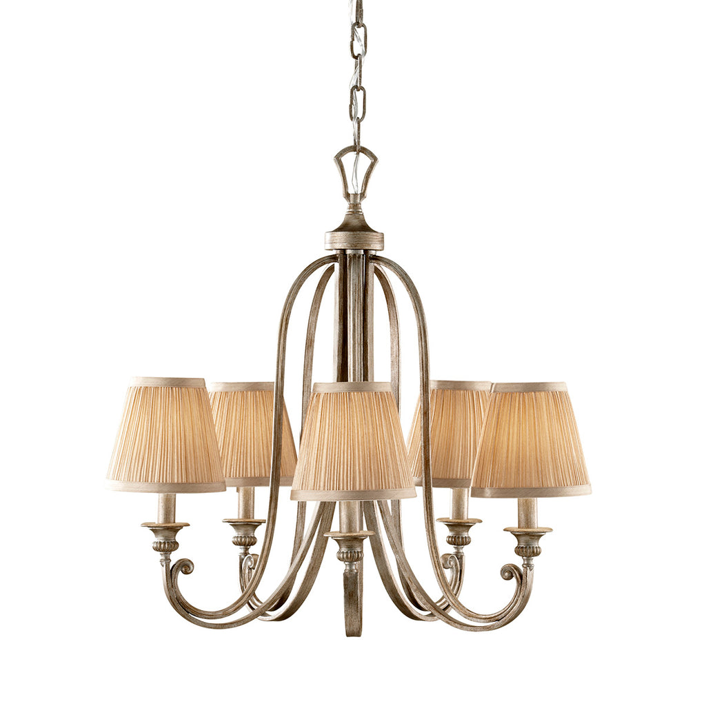 Feiss Abbey 5 Light Ceiling Light with Mushroom Shades in Silver Sand