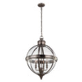 Feiss Adams 4 Light Globe Pendant Light in Antique Nickel