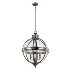 Feiss Adams 4 Light Globe Pendant Light in Antique Nickel
