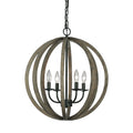 Feiss Allier 4 Light Pendant Light in Aged Oak