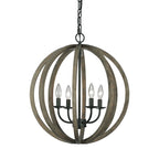 Feiss Allier 4 Light Pendant Light in Aged Oak