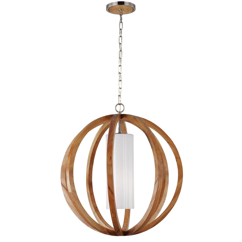 Feiss Allier Large Pendant Light in Light Wood