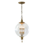 Feiss Argento Pendant Light with Glass Orb in Oxidised Silver Leaf