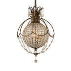 Feiss Bellini 3 Light Chandelier with Quartz Crystal in Antique Bronze