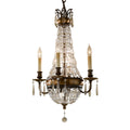 Feiss Bellini 4 Light Chandelier with Quartz Crystal in Antique Bronze